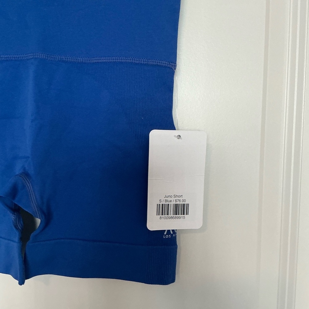 AVA Active Blue High-Waisted Juno Spandex Shorts - Picture 3 of 5